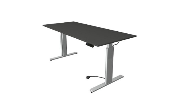 Kerkmann zit/sta tafel Move 3 zilver, B 2000 x D 1000 mm, elektrisch in hoogte verstelbaar van 720-1200 mm, antraciet, 10233413