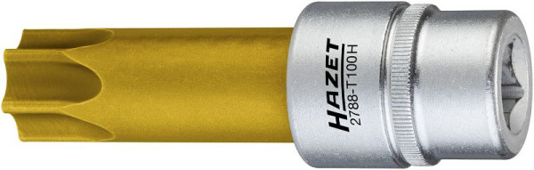 Hazet nokkenasversteller TORX® schroevendraaierbit, met boring, hol vierkant 12,5 mm, sabotagebestendig TORX® profiel, 2788-T100H