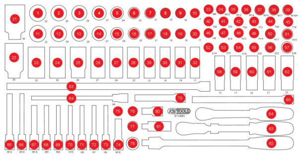 KS Tools Leeg schuiminzetstuk voor 813.0085, 813.0085-97