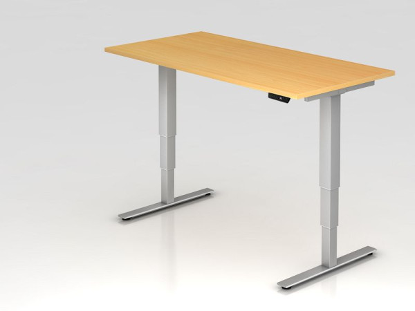 Hammerbacher zit-sta bureau elektrisch 160x80cm beuken, werkhoogte 63,5 -128,5 cm, VXDSM16/6/S