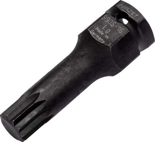 Hazet Impact Machine Schroevendraaier Dop, Hol Vierkant 12,5 mm, Lang, Bladlengte: 40,6 mm, 990S-16LG