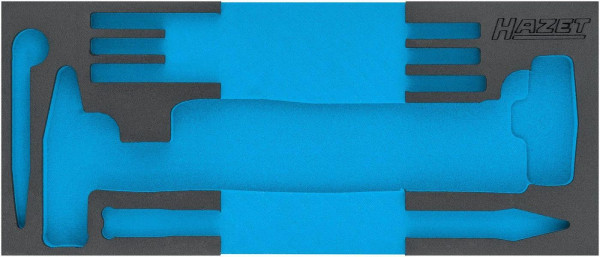 Hazet 2-componenten zachtschuim inzetstuk, voor 163-523/11 Afmetingen / lengte: 392 mm x 172 mm Organisatiesysteem maat: 1/3+ (172 x 392 mm), 163-523L