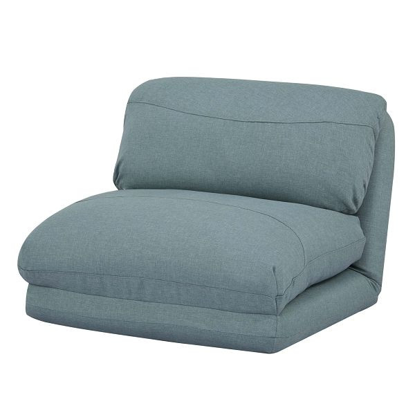 Mendler HWC-E68 fauteuilbed, slaapbank, functionele fauteuil, opklapbare fauteuil, relaxfauteuil, stof/textiel, grijsblauw, 68530