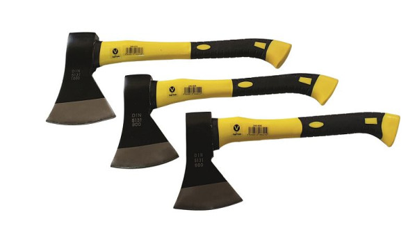 VaGo-Tools bijl hakbijl houten bijl 600 800 1000 g met glasvezelsteel 3-delige set, 240-906/908/910_fv