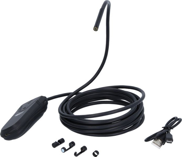 KS Tools Wi-Fi videoscoopset met diameter 5,5 mm 0° HD frontcamerasonde, 5 stuks, 550.7560
