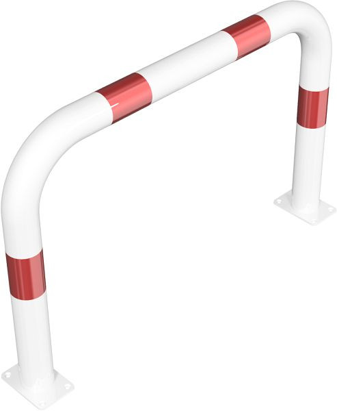 Schake beschermbalk Ø76 mm thermisch verzinkt, breedte 1000 mm, hoogte boven vloer 650mm, wit/rood, voor deuvels, 477_06PB