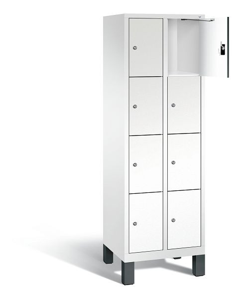 C+P lockerkast Evolo, H1850xB610xD500mm, kleur: verkeerswit / decor wit, 48010-204 S10200