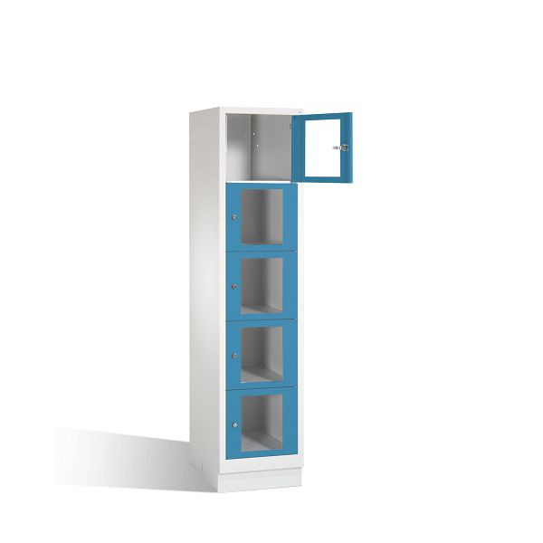 C+P lockerkast Classic, H1800xB420xD500mm, kleur: lichtgrijs / lichtblauw, 8020A125 S10003