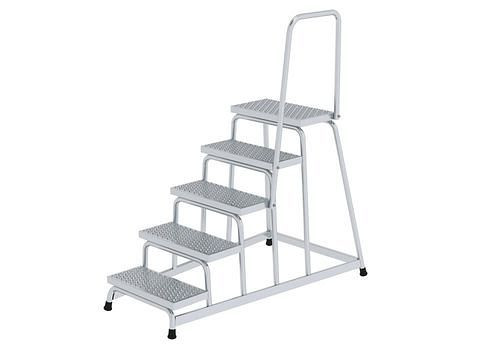 Krause werkplatform van aluminium met leuning, 5 treden, met antislip R 13, 274500