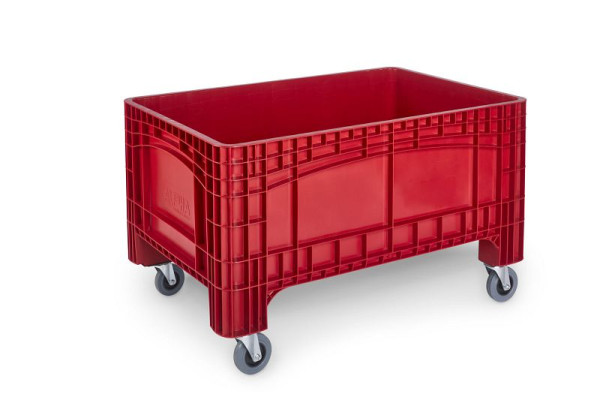 ALPHA NOAHBOX L palletbox 1200x800x695 mm met 4 zwenkwielen Ø100mm rood, 2912-RO