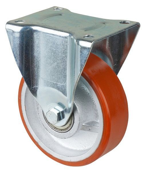 BS Rollen Zwaarlastwiel, bokwiel, wielbreedte 40 mm, wiel-Ø 150 mm, draagvermogen 450 kg, polyurethaan gegoten 95 Shore A, gegoten, kogellager, N110.C10.152