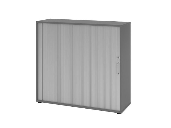 Hammerbacher rolluikkast 1733S BS, 3 OH, romp: grafiet / rolluik: zilver, 120 x 40 x 110 cm (BxDxH), V1733S/G/S/BS