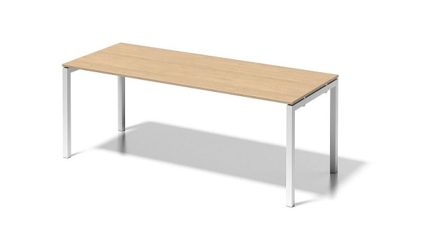 Bisley Cito bureau, 730 mm U-frame met vaste hoogte, H 19 x B 2000 x D 800 mm, esdoorn/verkeerswit, DUF2008MP396