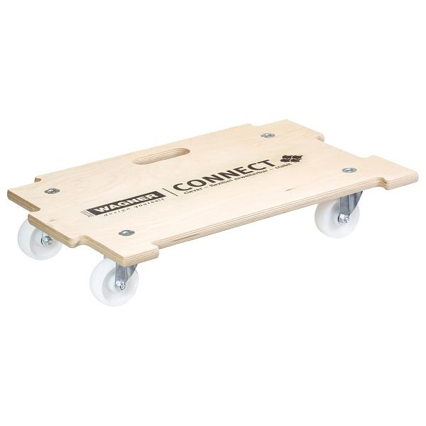 WAGNER Transporthilfe MM1382 590x390mm, BMPP, 4 Transportgerätrollen, Raddurchmesser 75mm, Rollenlager, Tragkraft 250kg, 20138201