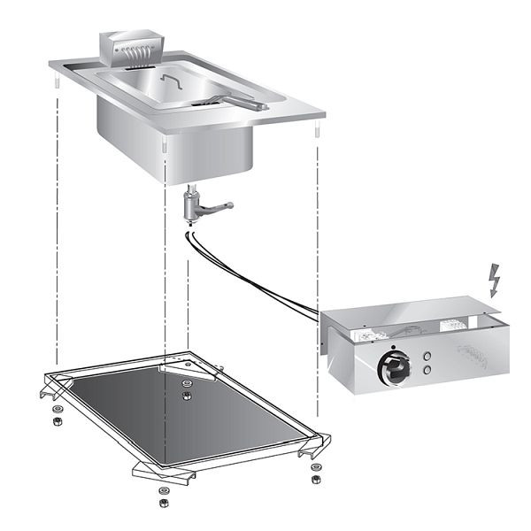 Gastro-Inox drop-in friteuse 10 liter 5kW, 40cm met aansluitdoos, 160.514