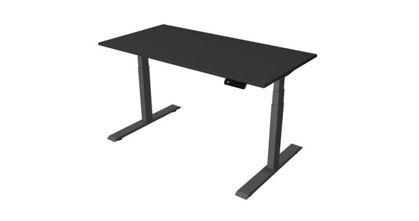 Kerkmann zit-/statafel Thuiskantoor B 1400 x D 700 mm, elektrisch in hoogte verstelbaar van 630-1270 mm, antraciet/antraciet, 10179813