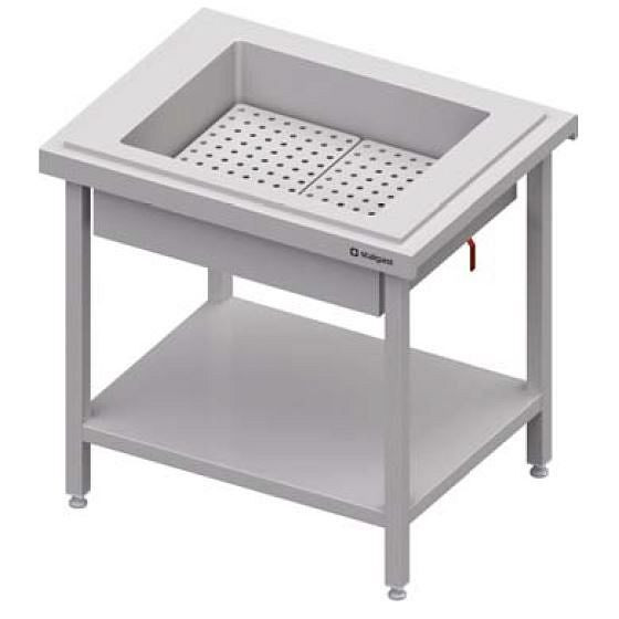 Stalgast neutrale serveerschaal met ijsbak 2x GN1/1, 920x735x880 mm, RVS deksel, CF09101