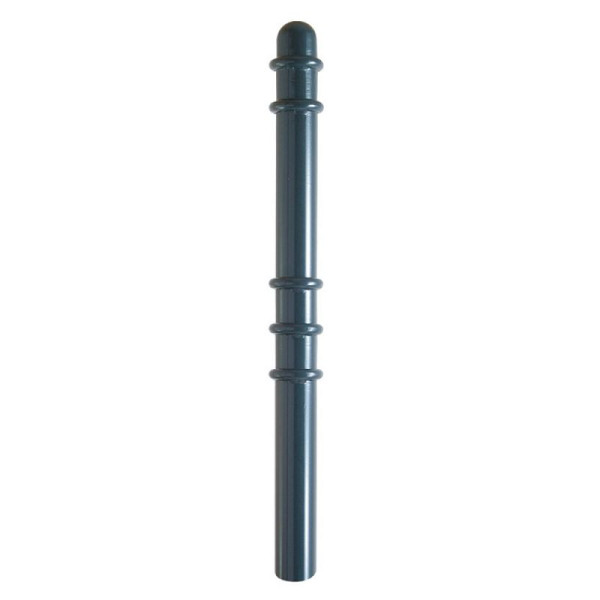 Stone HGS afzetpaal Ø 76 mm met halfronde kop/sierringen, vast/om in beton te plaatsen, geel gecoat met zwarte strepen, zonder oogjes, 479bsonder-gs