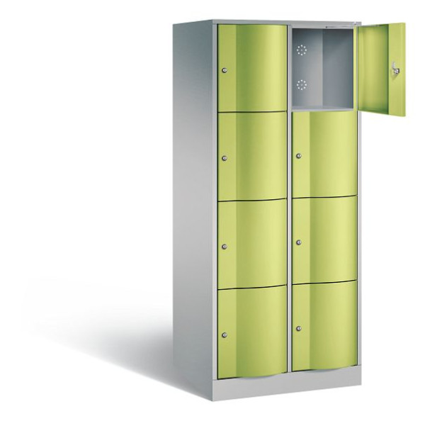 C+P XL lockerkast Resisto, H1950xW772xD640mm, kleur: wit aluminium / virid green, 8470-273 S10033