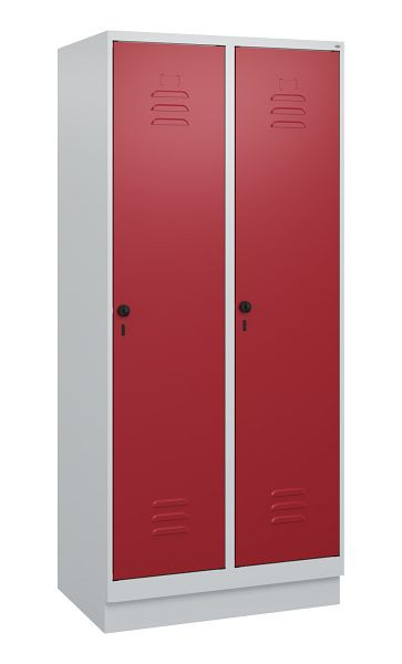 C+P luierkluis Classic PLUS met middenwand, bodem, 2 vakken, 1800x800x500mm, 7035/3003, veiligheidsdraaigrendel, 0800207-22F S10001