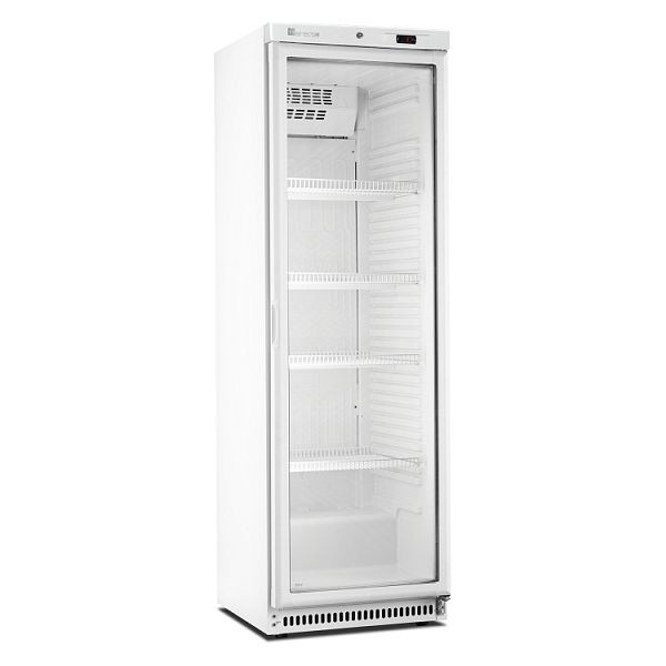 Marecos koelkast met glazen deur in wit staal 430 serie statisch gekoeld met ventilator, 221.113