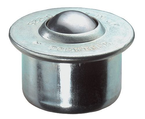 BS rollen kogelrol, draagvermogen 37 kg, dw 15 mm, stalen behuizing, stalen kogels, alle onderdelen RVS, E34.015