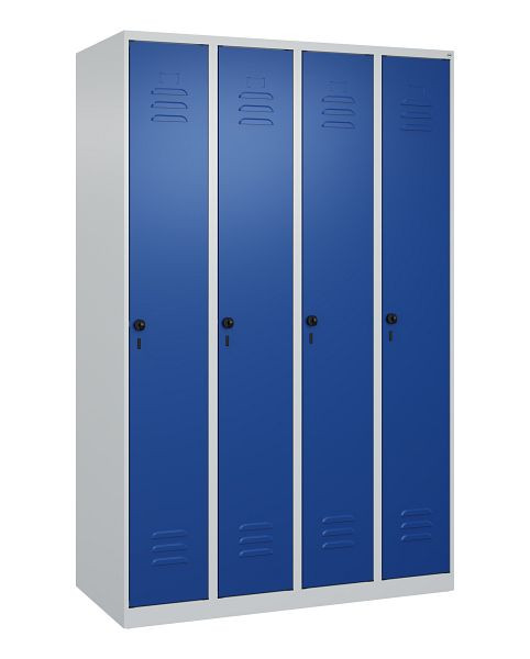 C+P luierkluis Classic PLUS, 4 vakken, 1850x1200x500mm, 7035/5010, veiligheidsdraaigrendel, 080000-40 S10003