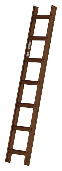 HYMER dakladder, RAL 8014 sepiabruin gecoat, 7 sporten, lengte 1,95 m, 409307
