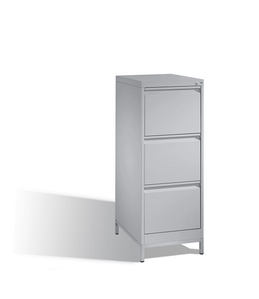 C+P archiefkast Acurado, H1045xB433xD590mm, kleur: wit aluminium, handgreep, met frame, 12423-321 S10013