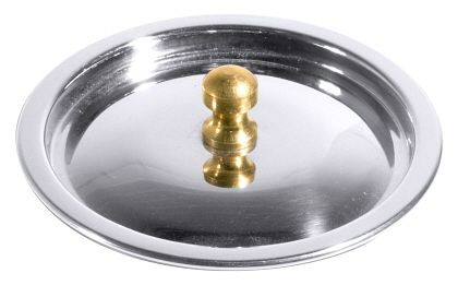 Contacto deksel 8,5 cm RVS met messing handvat, 3398/090