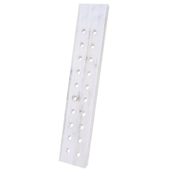 Mendler decoratief trilbord, flessenrek, wijnrek voor 20 flessen, vintage shabby look, wit, 54131