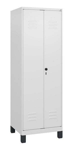 C+P Umkleidespind Classic PLUS, Doppel-Spind, Füße, 2 Abteile, 1800x600x500mm, 9016/9016, Drehriegel, 0800127-20P S10014
