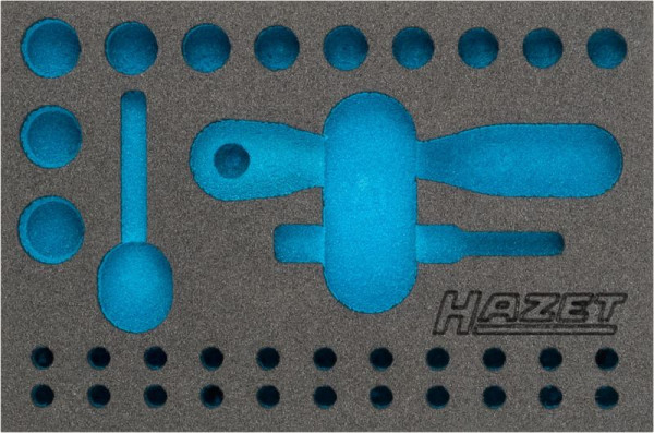 Hazet 2-componenten zachtschuim inlay, voor 2200/36, afmetingen/lengte: 172 mm x 114 mm Organisatiesysteem maat: 1/9 (172 x 114 mm), 163-341L
