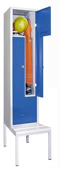 Pavoy Z-Schrank mit Sitzbank 2100/500/400, 1 Abteile, Drehriegelverschluss, Lüftungsschlitze, PVC-Leisten, 60263-212-022-735