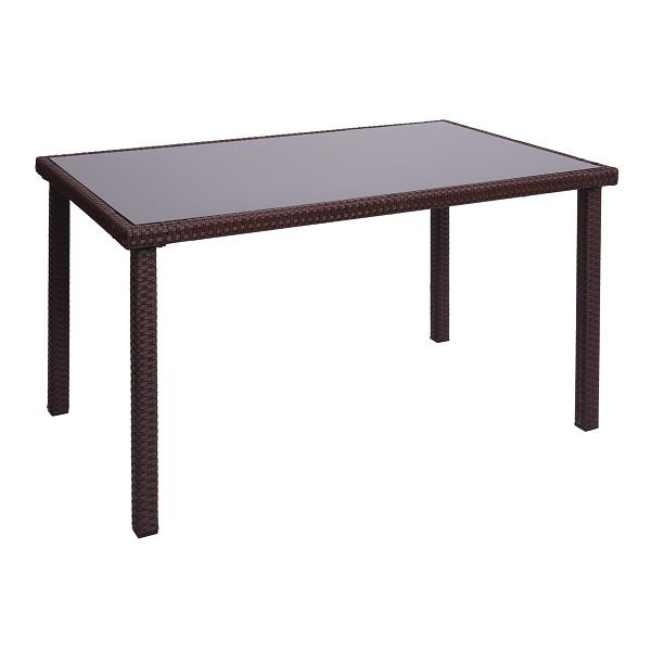 Mendler poly rotan tafel HWC-G19, tuintafel balkontafel, 120x75cm, bruin, 76324