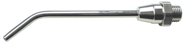 ELMAG verlengstuk gebogen (messing, vernikkeld), buis Ø5mm, mondstuk Ø3mm, 260mm, AG M12x1,25, voor blaaspistolen, 32507
