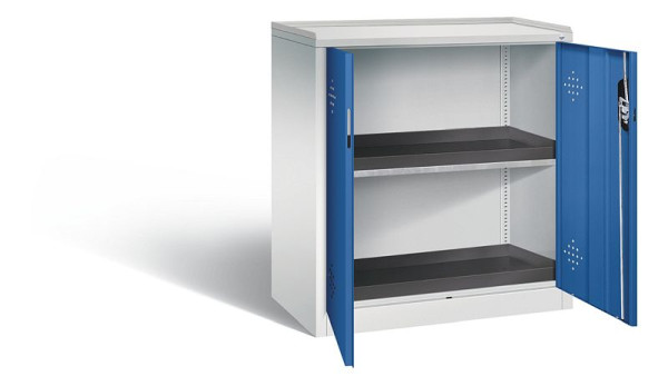C+P klimaatkast Acurado, H1000xW930xD500mm, kleur: lichtgrijs / gentiaanblauw, verzonken handgreep, 8821-316 S10076