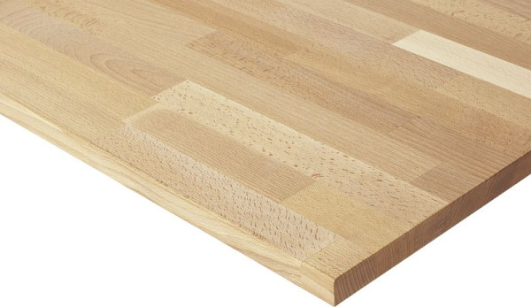 RAU massief beukenhouten werkblad, B1000 x D1000 x S25 mm, B-100-100-25