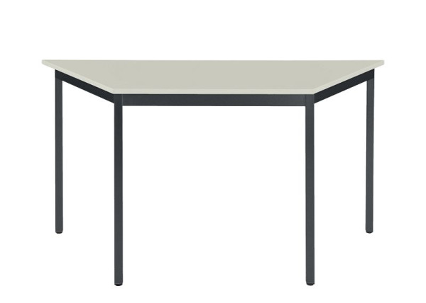 Bisley MULTI Desking multifunctionele tafel, trapezium 19 mm, decor G grijs, frame antracietgrijs, H 740 x B 1400 x D 700 mm, MTT1407G334
