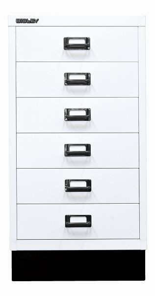 Bisley MultiDrawer™, 29-serie met onderstel, DIN A3, 6 laden, verkeerswit, L29A36S696