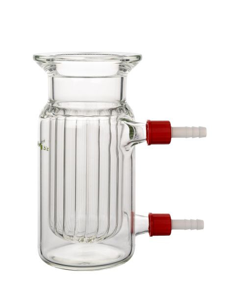 Rettberg reactievat, 1000 ml, DN 100, met groef, vlakke bodem, tempermantel, stoorranden aan de binnenzijde, 134217054