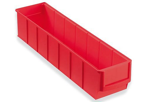 DENIOS Regalkasten classic-line A2-S, PP, 91 x 400 x 81 mm, rot, VE: 16 Stück, 265156