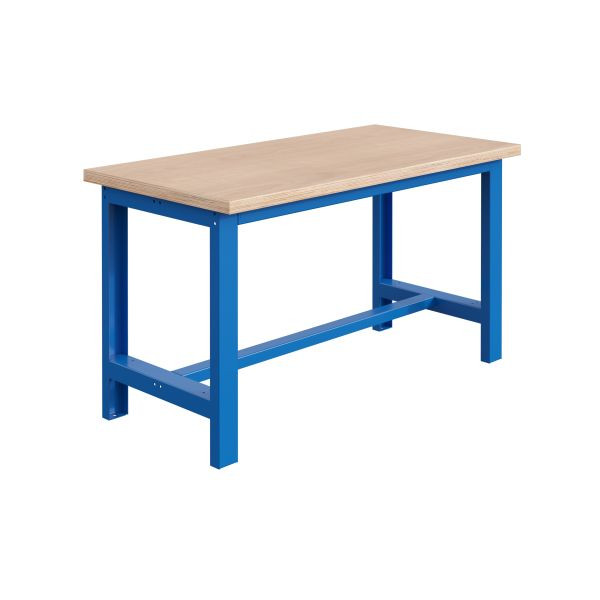 SOFAME SI zware werkbank B 2000 x D 750 x H 840 mm, multiplex werkblad 40 mm, hemelsblauw RAL 5015, W010010006BI