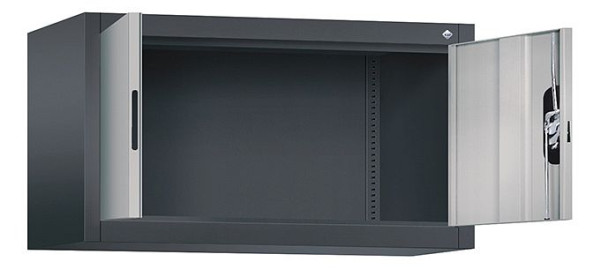 C+P bovenkast Acurado, H500xW930xD400mm, kleur: zwart grijs/wit aluminium, verzonken handgreep, 9264-000 S10158