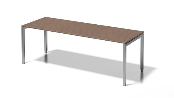 Bisley Cito bureau, 650-850 mm in hoogte verstelbaar U-frame, H 19 x B 2200 x D 800 mm, walnoot/zilver, DUH2208WN355