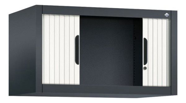 C+P rolluikkast Omnispace, H450xB800xD420mm, kleur: zwartgrijs / verkeerswit, inbouwgreep, 3261-00 S10059