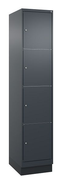 C+P lockerkast Classic PLUS, onderstel, 1950x400x500mm, 7016/7016, met 4 vakken, 080020-124 S10015