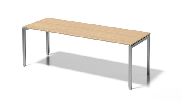 Bisley Cito bureau, 650-850 mm in hoogte verstelbaar U-frame, H 19 x B 2200 x D 800 mm, esdoorn/zilver, DUH2208MP355