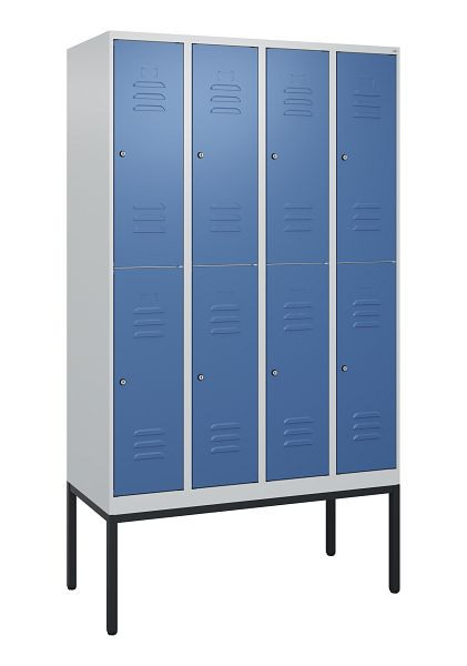 C+P dubbeldekskast Classic PLUS, frame, 4 vakken, 2120x1200x500mm, 7035/5023, cilindersloten, 0803307-40 S10020