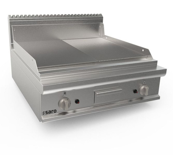 Saro gasgrillplaat 800mm breed tafelapparaat 1/2+1/2 LQ, 423-8620